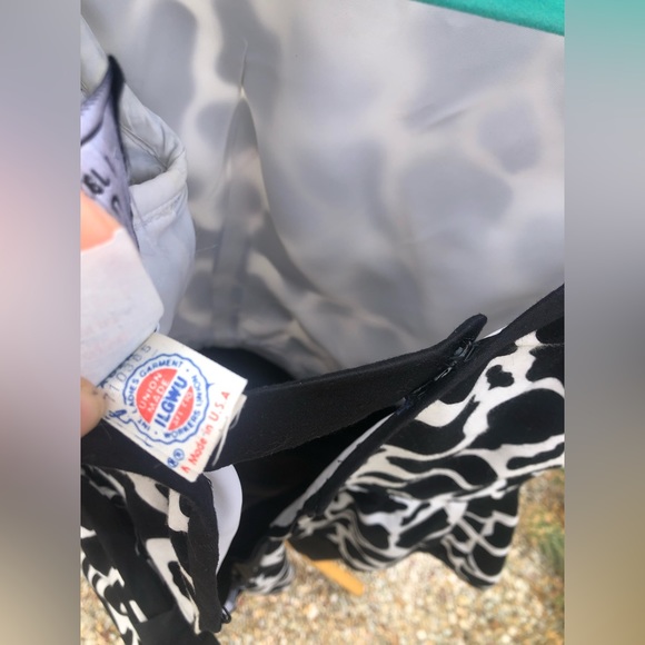 Vintage Peplum ruffle and bow low back cow print peplum dress puff sleeve - Picture 15 of 16